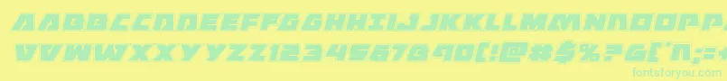 Шрифт Eaglestrikeacadital – зелёные шрифты на жёлтом фоне
