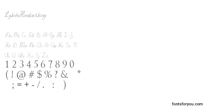 LydekeHandwrithing Font – alphabet, numbers, special characters