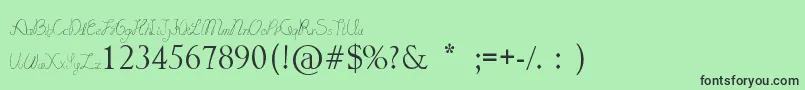 フォントLydekeHandwrithing – 緑の背景に黒い文字