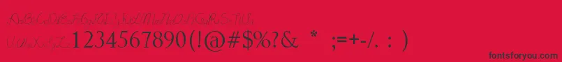 LydekeHandwrithing-Schriftart – Schwarze Schriften auf rotem Hintergrund