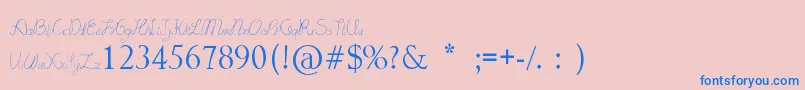 LydekeHandwrithing-Schriftart – Blaue Schriften auf rosa Hintergrund