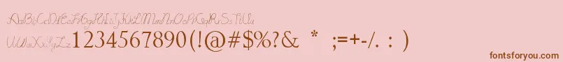 LydekeHandwrithing Font – Brown Fonts on Pink Background