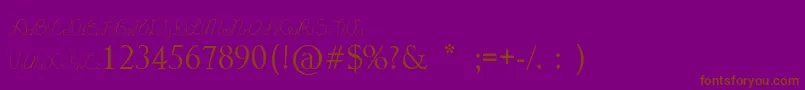 LydekeHandwrithing-Schriftart – Braune Schriften auf violettem Hintergrund