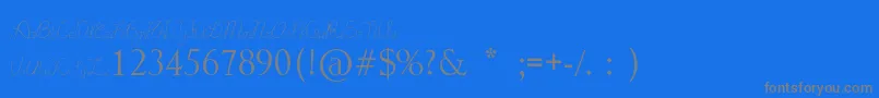 フォントLydekeHandwrithing – 青い背景に灰色の文字