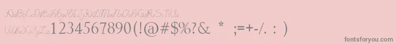 フォントLydekeHandwrithing – ピンクの背景に灰色の文字