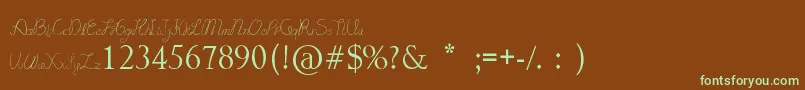 LydekeHandwrithing Font – Green Fonts on Brown Background