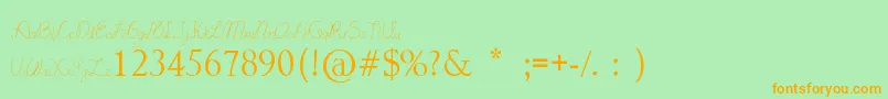 LydekeHandwrithing Font – Orange Fonts on Green Background