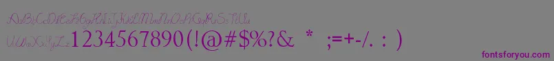 LydekeHandwrithing-Schriftart – Violette Schriften auf grauem Hintergrund