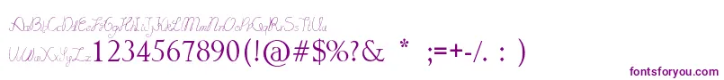 LydekeHandwrithing-Schriftart – Violette Schriften auf weißem Hintergrund