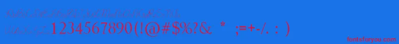 LydekeHandwrithing-Schriftart – Rote Schriften auf blauem Hintergrund