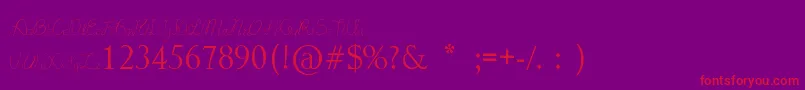 LydekeHandwrithing-Schriftart – Rote Schriften auf violettem Hintergrund