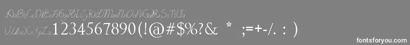 フォントLydekeHandwrithing – 灰色の背景に白い文字