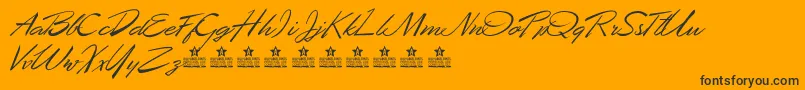Weitere Informationen zur DesertQueenPersonalUse-Schriftart DesertQueenPersonalUse-Schriftart – Schwarze Schriften auf orangefarbenem Hintergrund