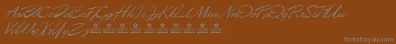 DesertQueenPersonalUse-Schriftart – Graue Schriften auf braunem Hintergrund
