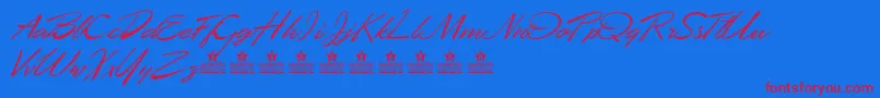 DesertQueenPersonalUse Font – Red Fonts on Blue Background