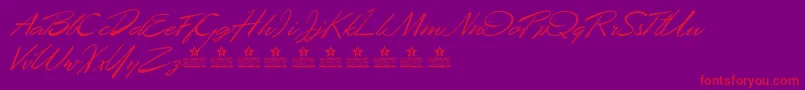 DesertQueenPersonalUse Font – Red Fonts on Purple Background
