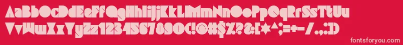 GrafikaType3 Font – Pink Fonts on Red Background