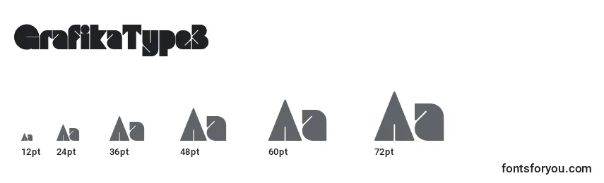 Größen der Schriftart GrafikaType3