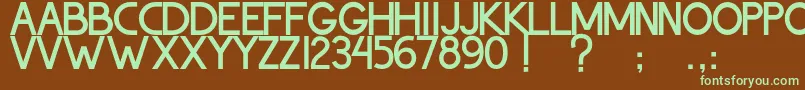 フォントThohirKeBadreah – 緑色の文字が茶色の背景にあります。