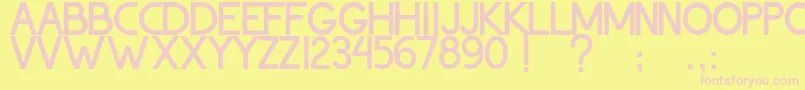 フォントThohirKeBadreah – ピンクのフォント、黄色の背景