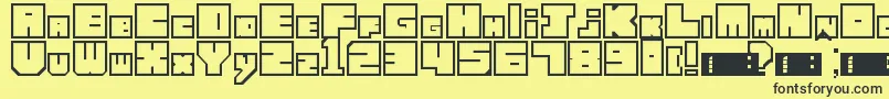 LettresCubiques Font – Black Fonts on Yellow Background