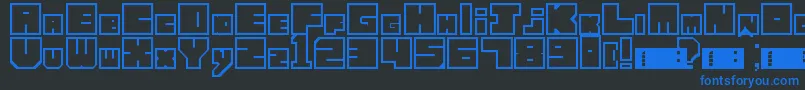 LettresCubiques Font – Blue Fonts on Black Background