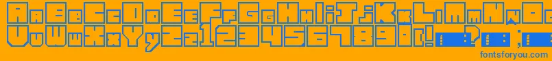 LettresCubiques Font – Blue Fonts on Orange Background