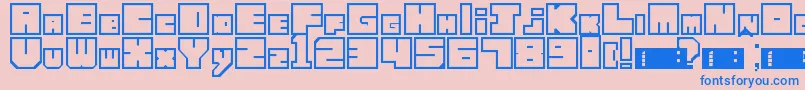 LettresCubiques Font – Blue Fonts on Pink Background