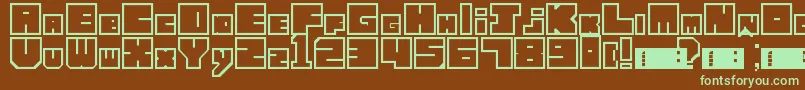 LettresCubiques Font – Green Fonts on Brown Background