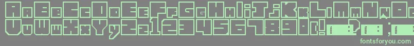LettresCubiques Font – Green Fonts on Gray Background