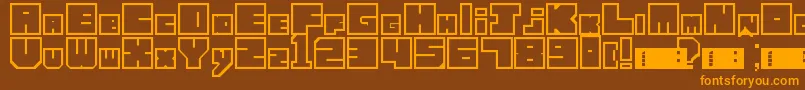 LettresCubiques Font – Orange Fonts on Brown Background