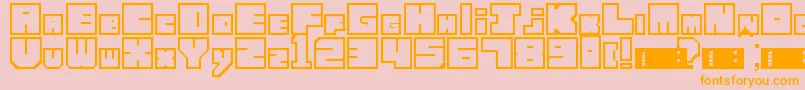 Czcionka LettresCubiques – pomarańczowe czcionki na różowym tle