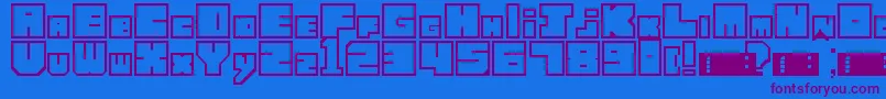 LettresCubiques Font – Purple Fonts on Blue Background