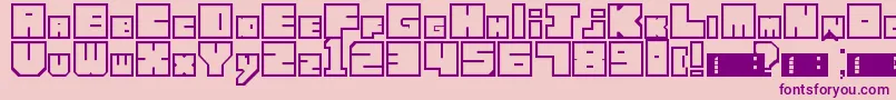 LettresCubiques Font – Purple Fonts on Pink Background