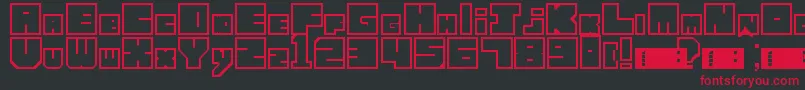 LettresCubiques Font – Red Fonts on Black Background