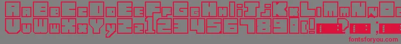 LettresCubiques Font – Red Fonts on Gray Background