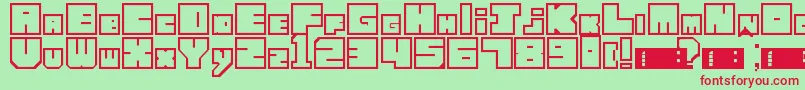 Więcej informacji o czcionce LettresCubiques Czcionka LettresCubiques – czerwone czcionki na zielonym tle