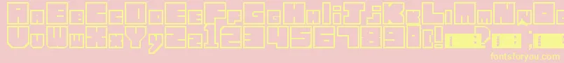 LettresCubiques Font – Yellow Fonts on Pink Background