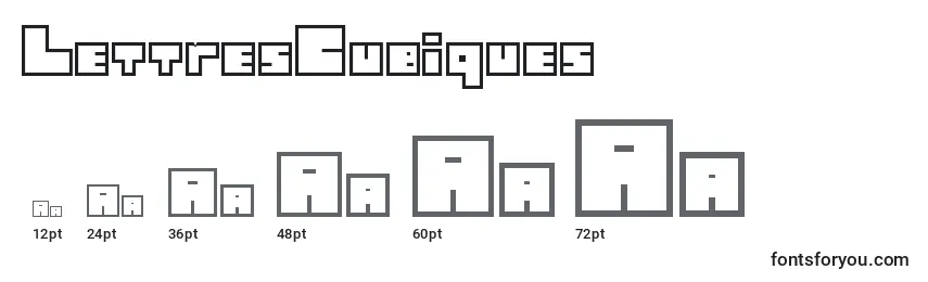 Размеры шрифта LettresCubiques