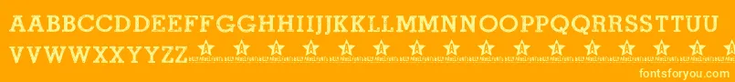 RoadmovieTrial Font – Yellow Fonts on Orange Background