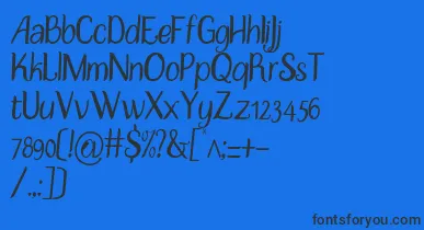 DisguiseSlim font – Black Fonts On Blue Background