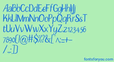 DisguiseSlim font – Blue Fonts On Green Background