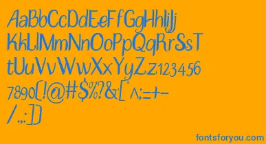DisguiseSlim font – Blue Fonts On Orange Background