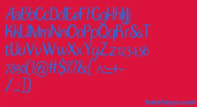 DisguiseSlim font – Blue Fonts On Red Background