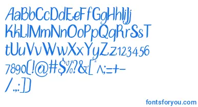 DisguiseSlim font – Blue Fonts On White Background
