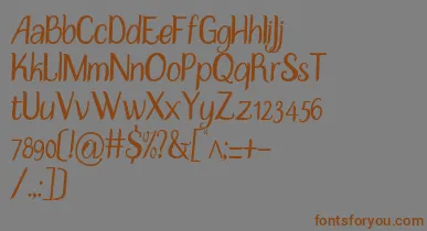 DisguiseSlim font – Brown Fonts On Gray Background
