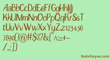 DisguiseSlim font – Brown Fonts On Green Background