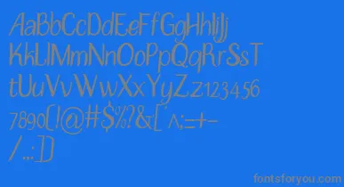 DisguiseSlim font – Gray Fonts On Blue Background