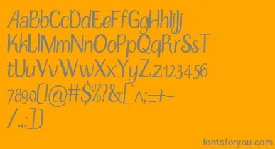 DisguiseSlim font – Gray Fonts On Orange Background