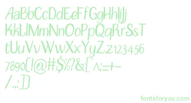 DisguiseSlim font – Green Fonts On White Background